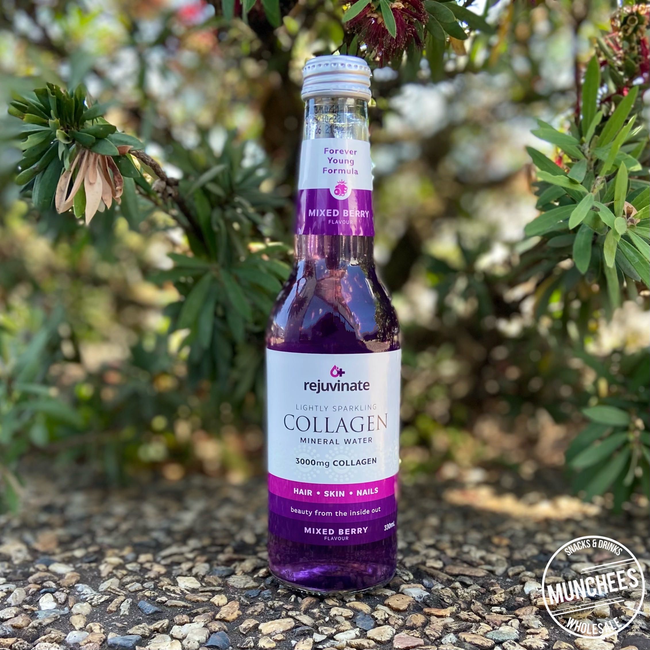 Rejuvinate Mixed Berry Collagen Mineral Water 12x330ml - Munchees Wholesale Rejuvinate Mixed Berry Collagen Mineral Water 12x330ml - Munchees Wholesale